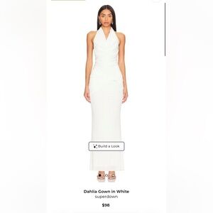 Superdown White Halter Maxi Dress